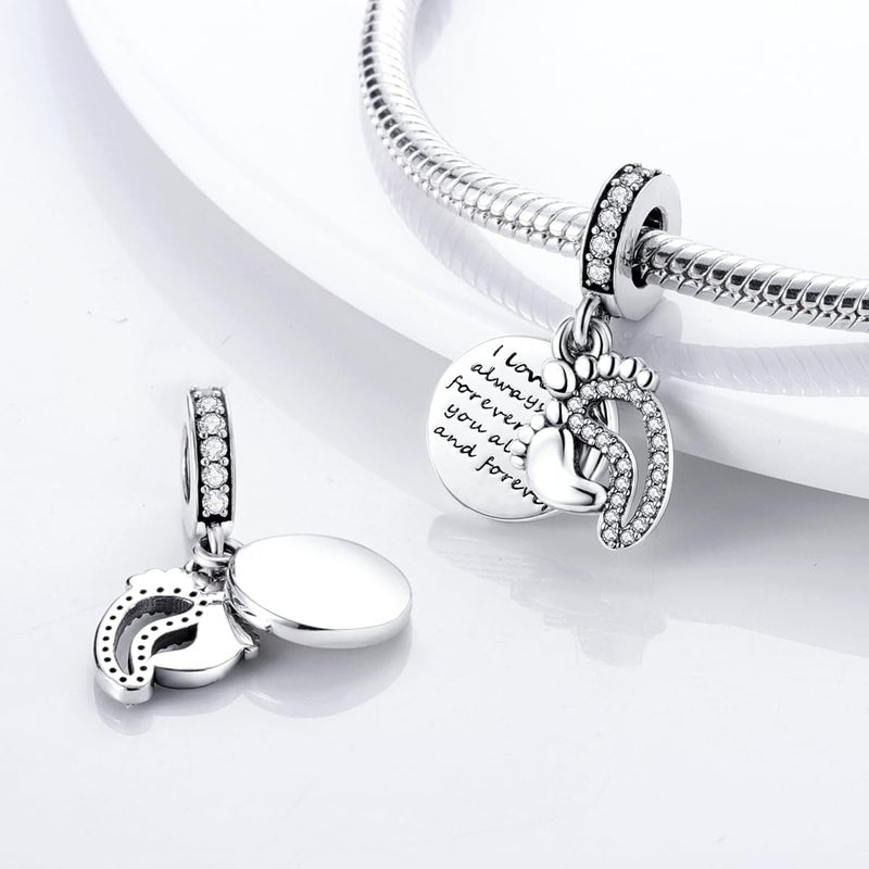 MULA 925 Sterling Silver Charms for Bracelets and Necklaces Lucky Home Happy Family Forever Love Mom Beads Dangle Pendants Jewelry for Women - Image 3